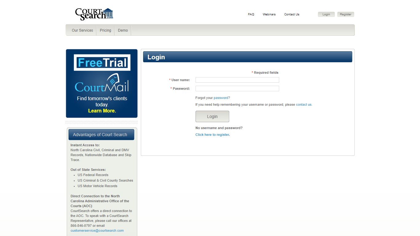 Login - Courtsearch.com